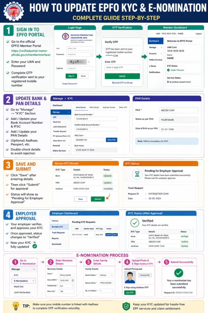 How to Update EPFO KYC & E-Nomination