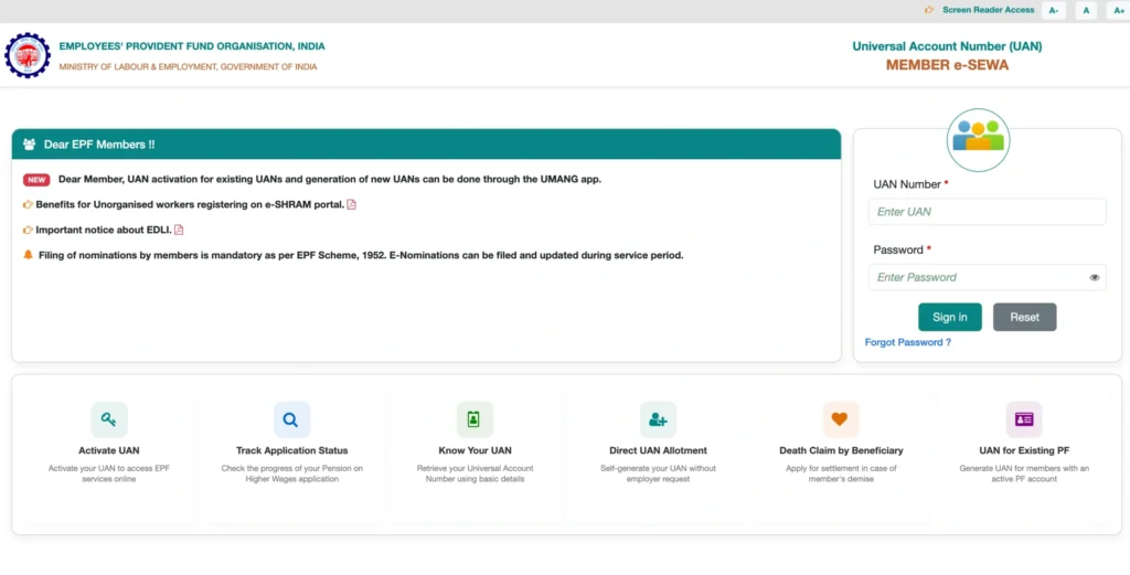 EPFO Login – Member & Employer Access Guide