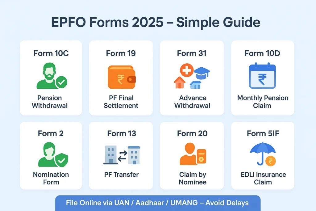 List of Essential EPFO Forms in 2026 (With Purposes)